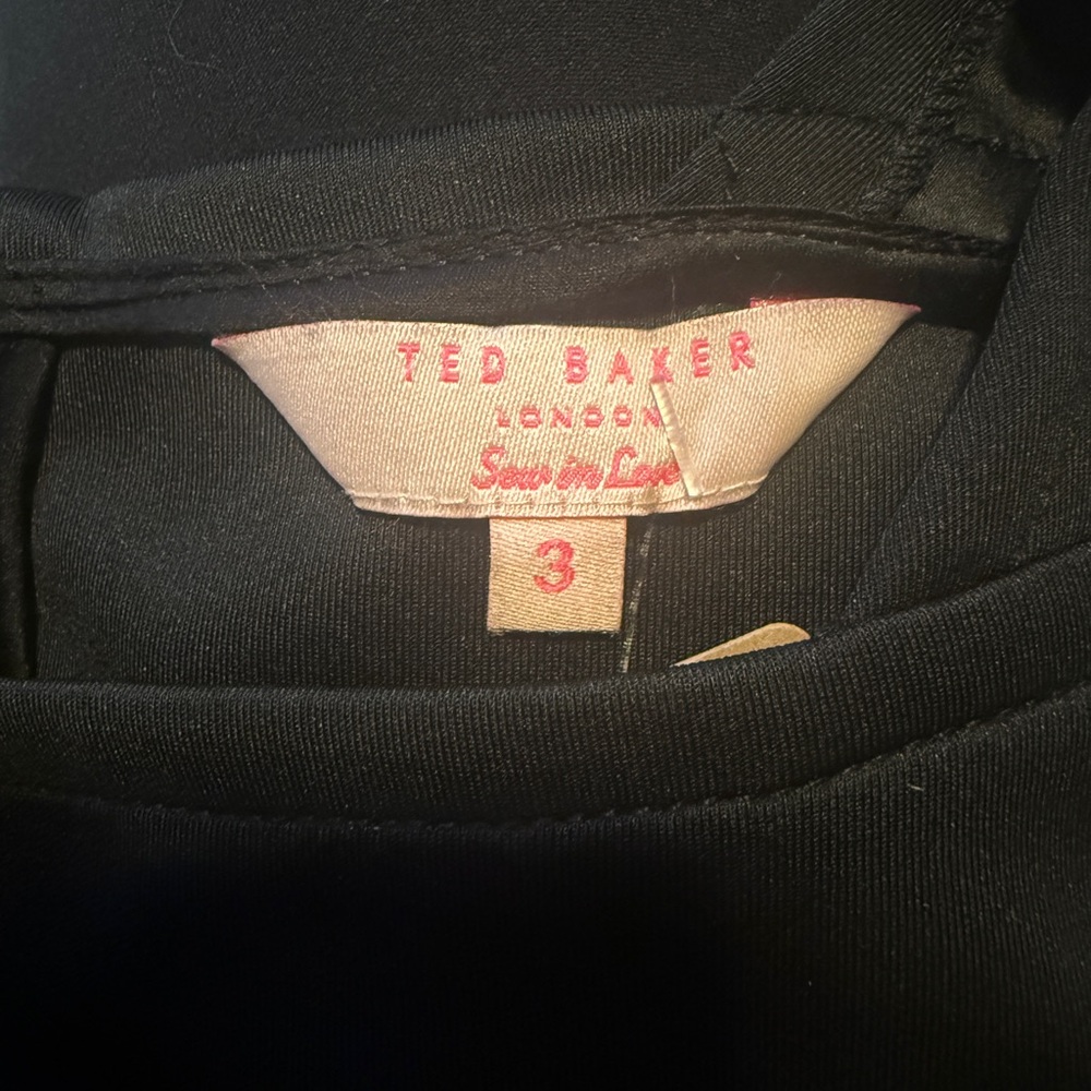 Ted Baker Black Cap Sleeve Mini Dress SIZE 8US - Picture 4 of 4